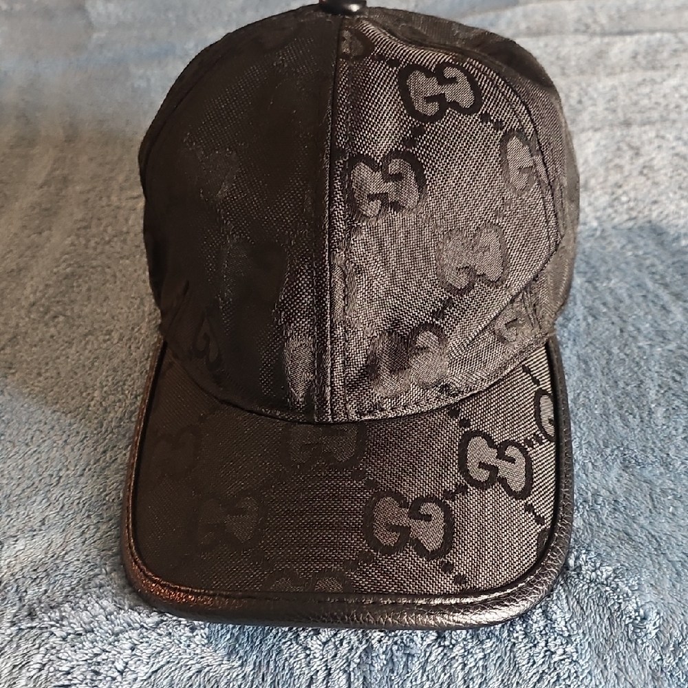 Gucci Black Gg Monogram Structured Cap - image 1